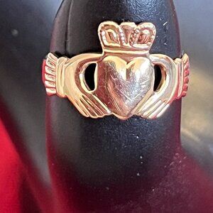 Vintage Solvar 10K Gold Irish Claddagh Ring